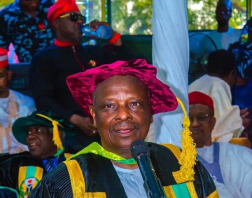 I was honoured to be at the Aliko Dangote University of Science and Technology (ADUSTECH), Wudil, an institution I founded in my first term as Governor of Kano State (1999-2003), as it conferred an Honorary Doctorate Degree on myself.